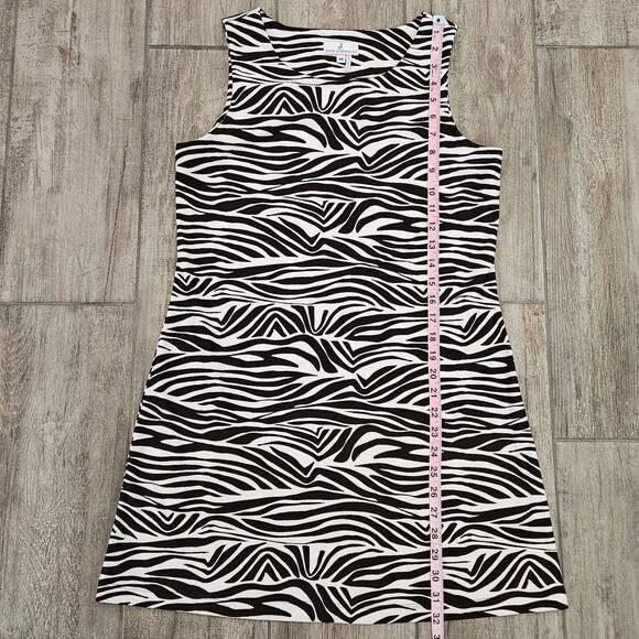 Jude Connally Maya Ponte Zebra-Print Shift Dress Womens M Comfort Quiet Luxury - Picture 3 of 7